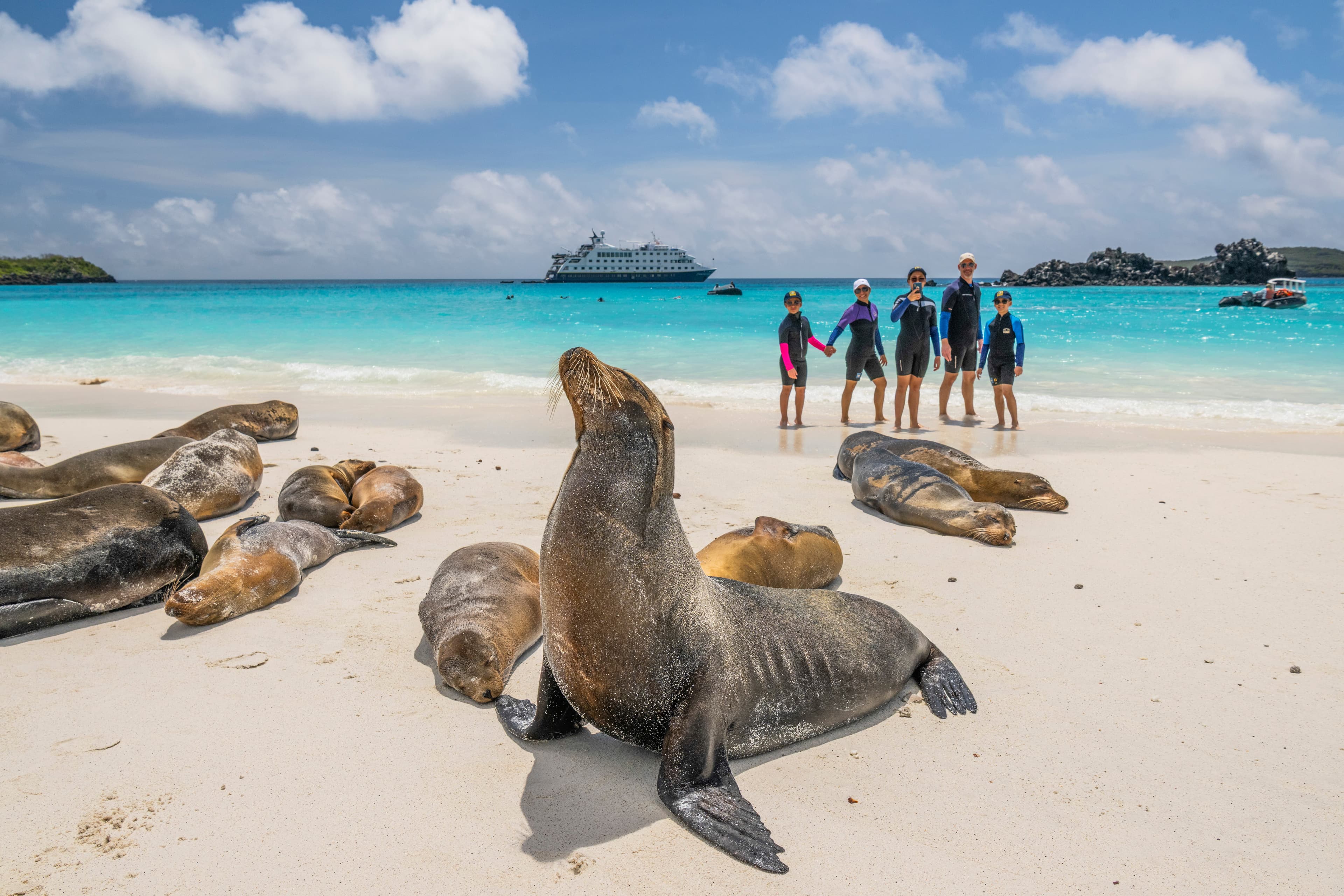 Ecuador Galapagos Islands Espanola Island - Ship NG Endeavour II Exterior - DV3713