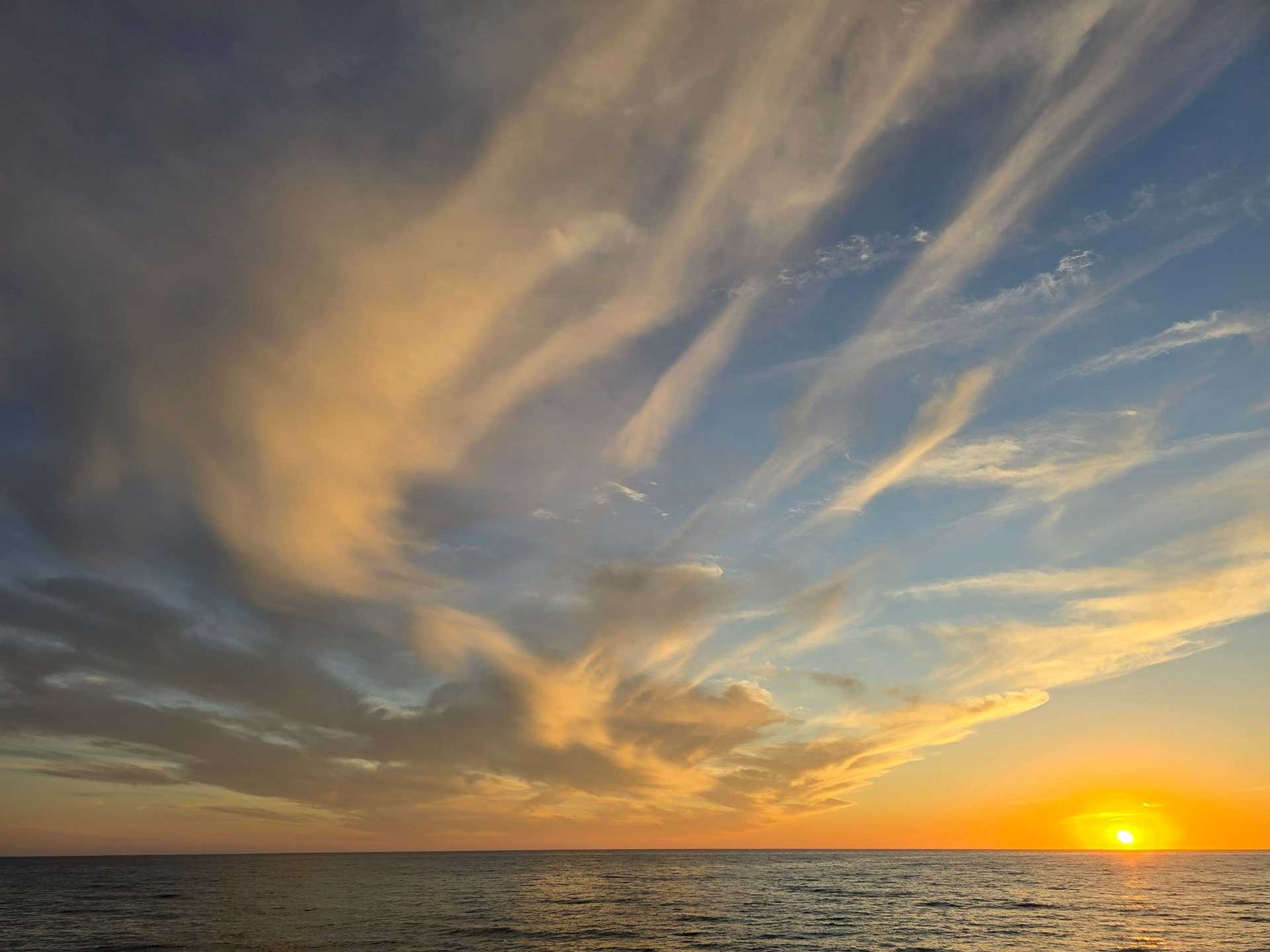 sunset over ocean in california