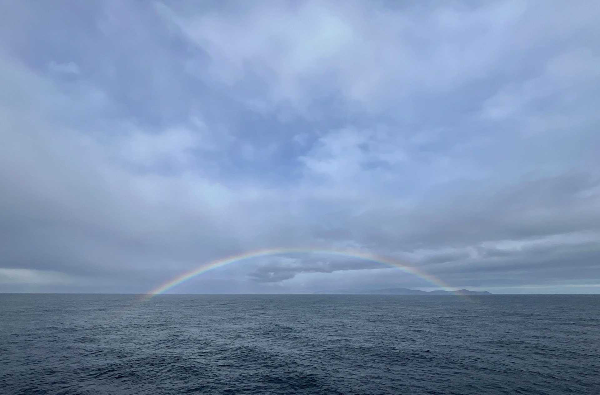 rainbow over water